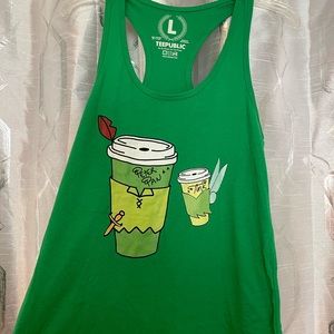 Peter Pan and Tinkerbell coffee tank. Size Large